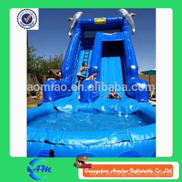 Resbalón inflable del color del buen color azul con la piscina para la venta